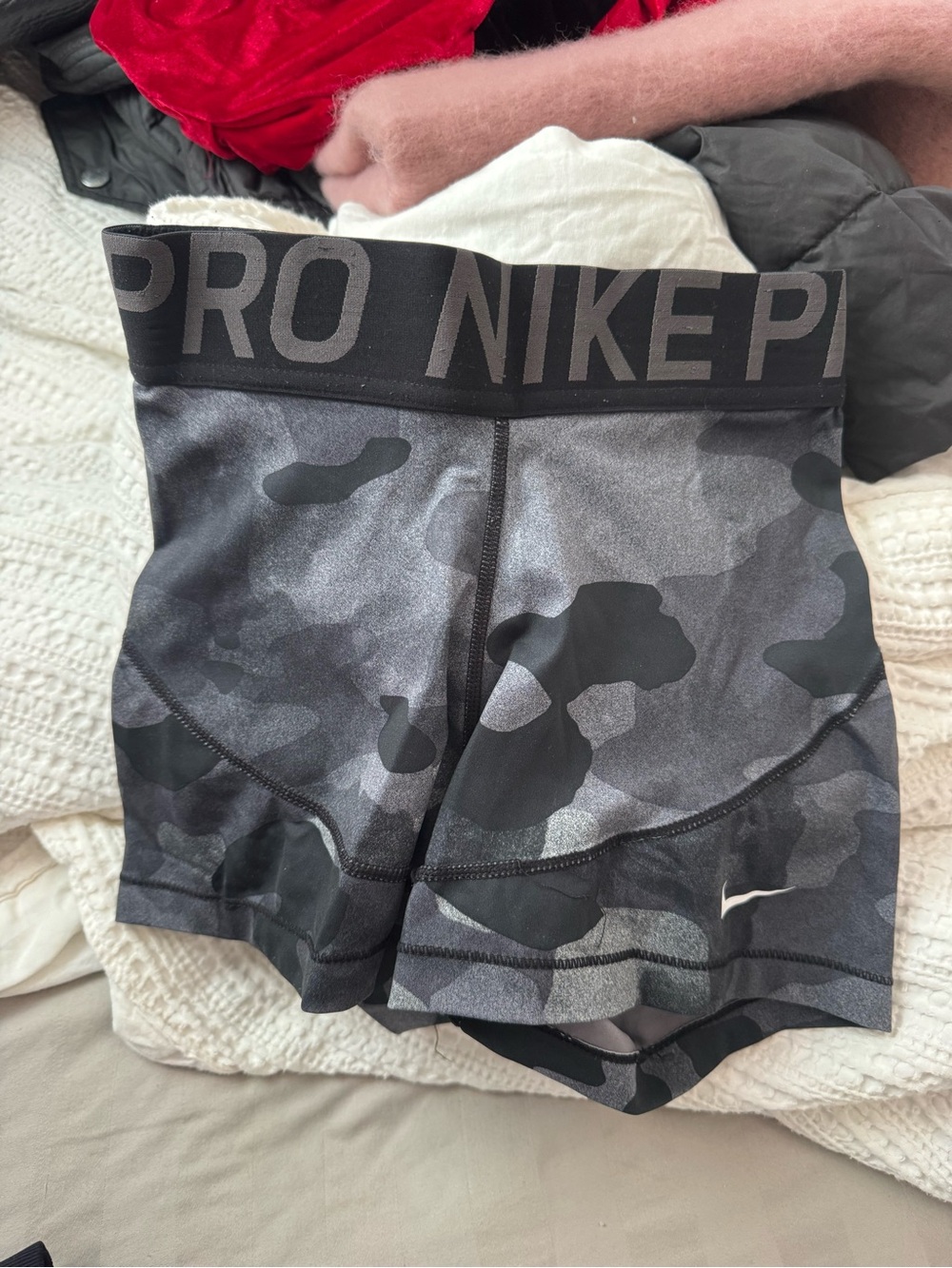 Nike Pro Black and Gray camo shorts